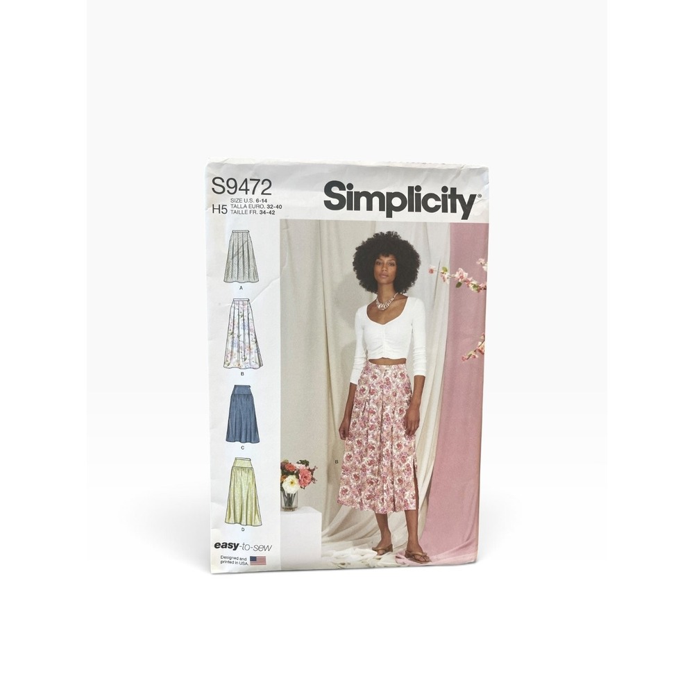 Simplicity S9472 Misses Skirts Easy-to-Sew H5 6-14 Pleated Midi UNCUT FF